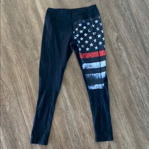 Born Primitive Thin Red Line Patriotic leggings